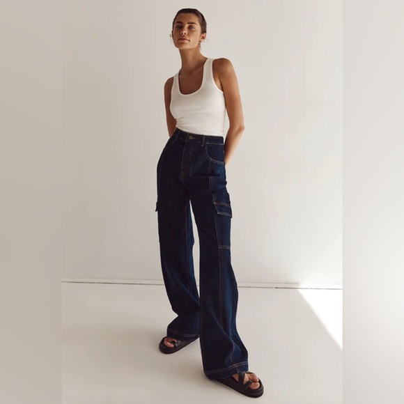 DISSH Brody Indigo Mid Rise Cargo Jeans - Picture 1 of 7